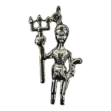 Imagem de Meta Atacado, Pingente Orixá Exú em Metal - Escolha na Cor Cor:Exú Imagem 3,1 cm Niquelado