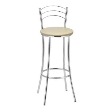 Imagem de Banqueta Alta Cromada Bc26/a A101 Treparoni, Bege