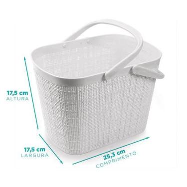 Imagem de Cesto Organizador Juta Com Alca 5,6 Litros Branco - NITRON