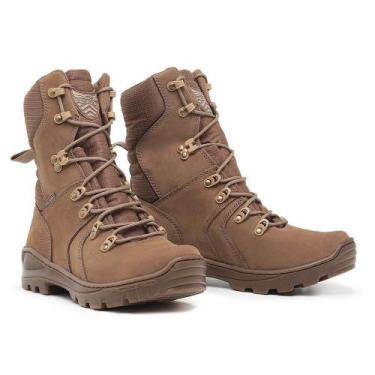Imagem de Bota Coturno Militar Acero Couro Masculino Resistente Macio, 39, Marro