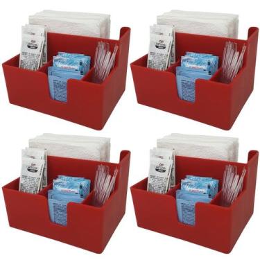 Imagem de Kit 4 Porta Sachês Guardanapos Açúcar Organizadores Bancada - Coza