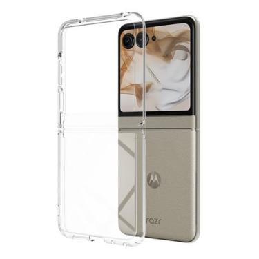 Imagem de Eaglecell - Para Motorola RAZR (2024), RAZR 50 - Capa de telefone híbrida premium Arcrylic TPU bumper - AC transparente