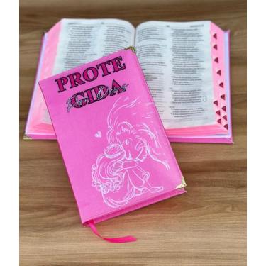 Imagem de Biblia NAA Protegida Por Deus Pink  Capa dura acolchoada com cantoneir