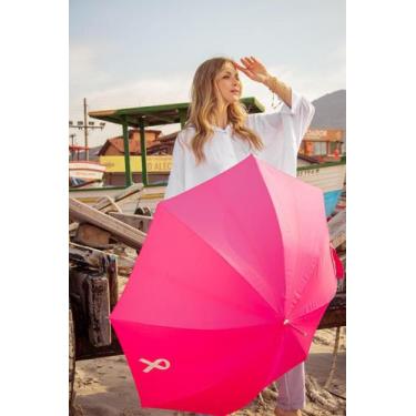 Imagem de Sombrinha Rosa Aut. Conscientização do Câncer FPS 50 - Fazzoletti