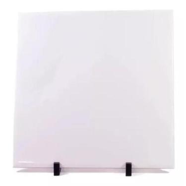Imagem de Azulejo 20x20 Sublimação Branco Resinado + Suporte - 10 Unidades. - El