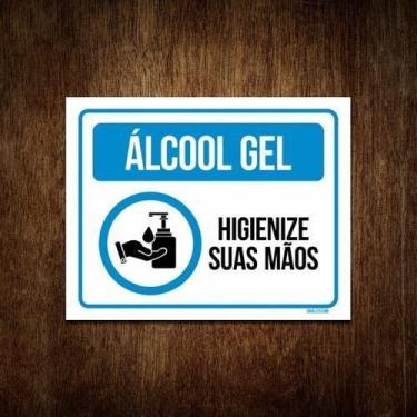 Imagem de Placa - Álcool Gel, Higienize Suas Mãos, Prevenção (36X46) - Sinalizo.