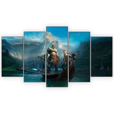 Imagem de Quadro 5 Peças Mosaico God Of War 4 Ultra Hd 4k - NEYRAD