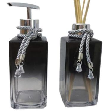 Imagem de Kit Lavabo Aromatizador Difusor Porta Sabonete Líquido Saboneteira Dis