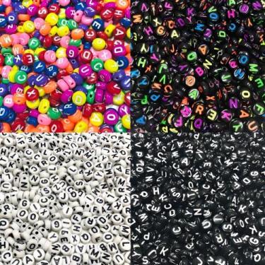 Imagem de Kit Miçanga Infantil Letras Do Alfabeto 4 Tipos 1000un Color - Cantinh
