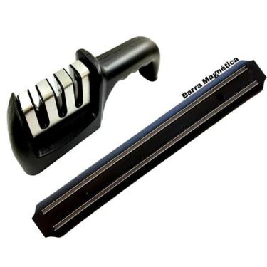 Imagem de Kit Utilidade Afiador Amolador De Faca Mais Barra Magnética - FACATOP