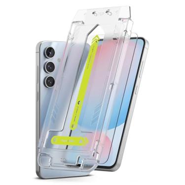 Imagem de Ringke Vidro temperado fácil de deslizar [super fácil de instalar] Protetor de tela compatível com Samsung Galaxy S24 FE, resistente à capa, dureza 9H premium à prova de estilhaçamento - pacote com 2