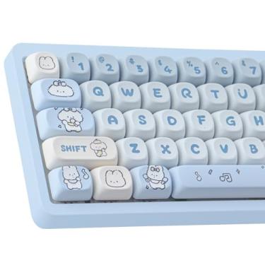 Imagem de Teclas PBT – Teclas MOA, teclas fofas para teclado mecânico, 139 teclas, conjunto de teclas personalizadas de sublimação de tinta para teclado mecânico Cherry MX 61/64/68/84/87/100/104/108 Cherry MX