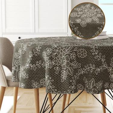 Imagem de Toalha Mesa Plástica Térmica RENDA CMR 4 Lugares Redonda 1,38 - IDEALI