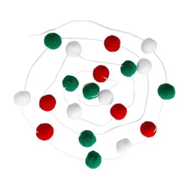 Imagem de menolana Guirlanda de bolas de feltro de Natal, enfeites pendurados para árvore de Natal, suprimentos para festa, decoração de Natal faça você mesmo para