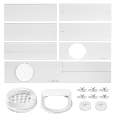 Imagem de VIVOSUN Kit de ventilação portátil para porta deslizante AC, 42,9 cm/53,8 cm-225,0 cm de comprimento ajustável, serve para mangueira de escape de 13 cm e 15 cm para portas deslizantes ou janelas