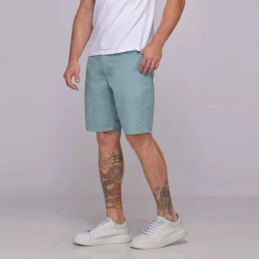 Imagem de Short Bermuda Sarja Chino Masculina Casual Curta Green - Macaw, 46