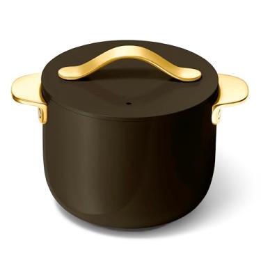 Imagem de Caraway Petite Cooker - Panela de 2 litros com revestimento cerâmico não tóxico - Perfeita para arroz, grãos ou molhos - Preta