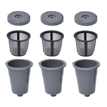 Imagem de Filtro de café reutilizável compatível com Keurigg My K Cup B30 B40 B50 B60 B70 K10 MINI Plus K15 K40/45 K55 K60/65 K70/75/79 Series 5048 Old Mode Cinza da Podoy (pacote com 3)