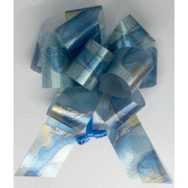 Imagem de Laço Pronto Para Presente e Embalagem -Flor Grande Marmorizado 10 Unid