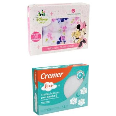 Imagem de Kit 5 Fralda De Pano Com Bainha + 5 Fralda De Pano Disney - Dugu, Minn