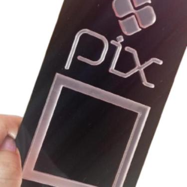 Imagem de Placa Pix Para Pagamento QR Code Preta - Tintin, PRETO ROSA