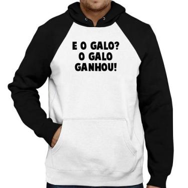 Imagem de Moletom E o galo O galo ganhou! - Foca na Moda, Branco, Preto, M