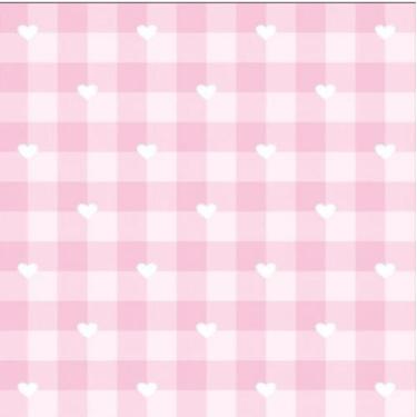 Imagem de Papel de Parede Adesivo Contact Quarto Feminino Menina Rosa Coração 3M