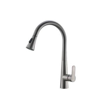 Imagem de Torneira Cozinha Aço Escovado Extensível Gourmet Misturador 2308F - GO