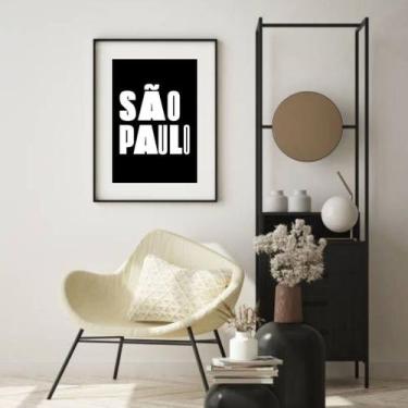 Imagem de Quadro Iettering São Paulo - 60x48cm - Quadros On-line, Moldura Branca