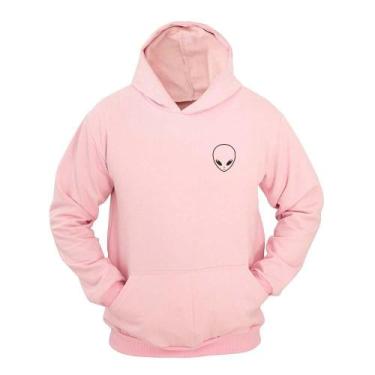 Imagem de Moletom Masculino Canguru Ragor Estampa E.T Moderno, Rosa, GG