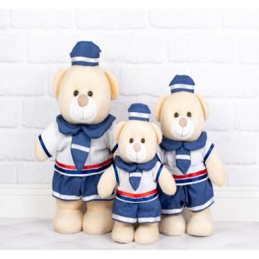 Imagem de Trio ursos marinheiro pelucia em pé - para nichos  - CKD CONFECCOES, P
