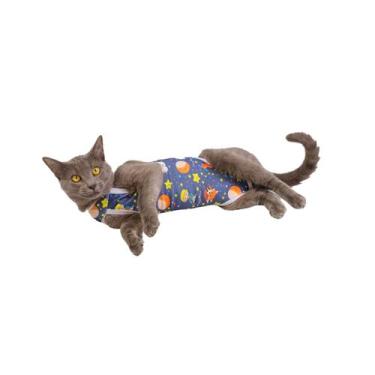 Imagem de Roupa Gato Pós Cirúrgica Castração Pequeno Príncipe Azul - LUVY PET, 1