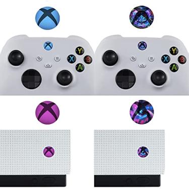 Imagem de PlayVital Custom Home Button Power Switch Stickers Skin Cover for Xbox Series X & S, for Xbox One & Xbox One X/S Console & Controller, for Xbox One Elite Controller and Kinect - 60 pcs One Pack