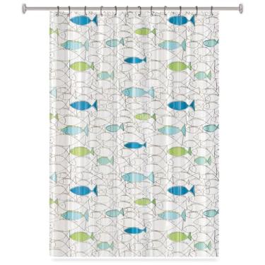 Imagem de Splash Home Cortina de chuveiro Chummy PEVA 5Gauge para banheiro e banheira, sem cheiro químico, cortinas à prova d'água com 12 furos de metal à prova de ferrugem 177 L x 182 A cm - verde-limão