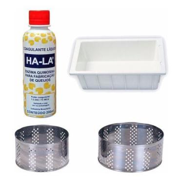 Imagem de 1 Coalho Ha-la 200ml + 1 Forma Mussarela 4kg + 2 Formas Inox - COMBO