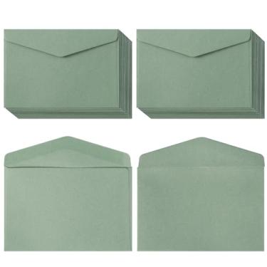 Imagem de Pacote com 120 Mini Envelopes Kraft Pequenos Envelopes Autoadesivos Pequenos Bolsos para Cartões de Visita, Natal, Férias, Pequenos Cartões de Convites (4,13" × 2,193 cm) (Sage Green)