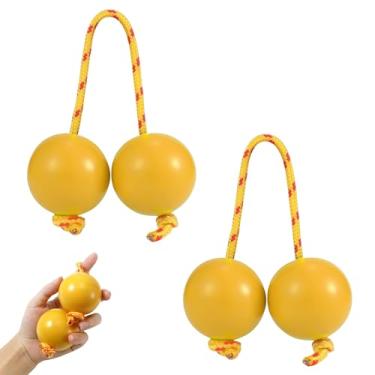 Imagem de Musiin 2 pares de maracas de ritmo, instrumento de percussão giratório na ponta dos dedos, instrumento de percussão golpeado à mão para casamento, festa, aula de música (amarelo)
