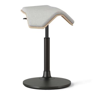 Imagem de Branch Banco de sela – Assento ativo ajustável em altura com design ergonômico, tecido de poliéster reciclado, banco oscilante suporta movimento em todas as direções, banco para casa e escritório -