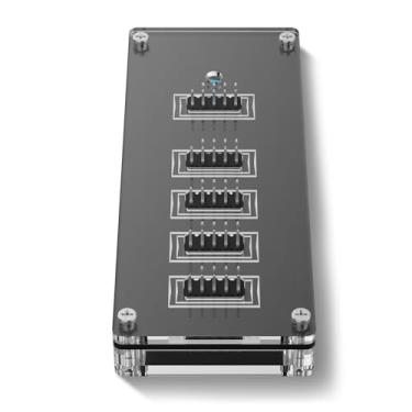 Imagem de Hub USB interno, 4 portas USB 2.0 internas com cabo de alimentação, fita de bloqueio 3M, Plug and Play para CPU, receptor WiFi, ventilador de resfriamento e luz RGB, extensão de hub USB para placa-mãe