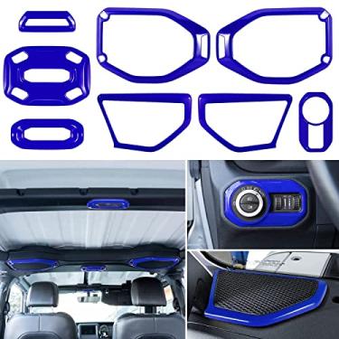 Imagem de LAIKOU Conjunto de 8 peças de kit de acabamento de decoração de interiores para Jeep Wrangler JL JLU 2018-2024 e Gladiador JT | Um alto-falante de pilar, alto-falante de teto, luz de leitura, capas de