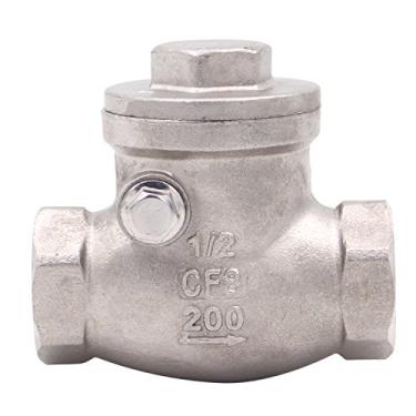 Imagem de DERPIPE Válvula de retenção giratória de 1/2 polegada - WOG 200 PSI aço inoxidável SS304 CF8M NPT