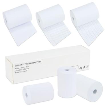 Imagem de 2 caixas de rolos de papel de recibo, dispensador de rolo de papel de 5 cm, 90 m, notas adesivas para lista de compras