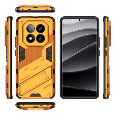 Imagem de Compatível Com Capa Para Xiaomi Redmi Note 14 Pro Plus 5G (versão Doméstica), Capa Protetora Para Telefone À Prova De Choque Kickstand, Capa Protetora Para PC E TPU Para Celular(Orange)