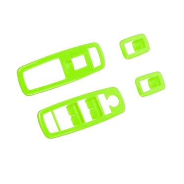 Imagem de Voodonala Acabamento para interruptor de elevação de janela para Dodge Charger Durango 2011-2019, para RAM 2010-2017, ABS Verde, 4 peças