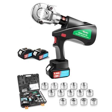 Imagem de UTZIKO Ez-300 Máquina de Crimpagem de Terminais de Cabos Hidráulicos Elétricos Atualizada, Alicate de Cabo de Terminal Recarregável de 6 Toneladas, 8Awg-600 Mcm, Display Lcd com 14 (,)