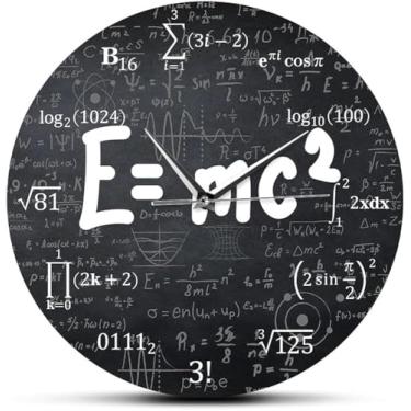 Imagem de Relógio de parede teoria da relatividade, matemática, cientista, física, professor, presente, escola, sala de aula, decoração