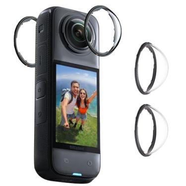 Imagem de Tedubax Protetor de lente para Insta360 X4, protetor de lente removível PC capa protetora de lente para acessórios Insta 360 X4 (2 conjuntos - 4 peças)