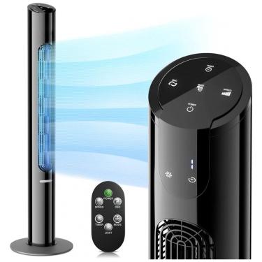 Imagem de mollie Ventilador de torre silenciosa oscilante com controle remoto 8 velocidades temporizador 12H Tela LED portátil Circulador de ar