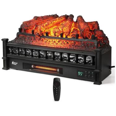 Imagem de Lareira Elétrica Ecológica 26" 66cm com Controle Remoto, Toras de Pinho Realista, Cores de Chama Ajustáveis e Temporizador, 110V 1500W,