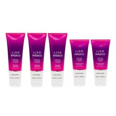 Imagem de Kit Liso Mágico 3 Shampoos 240ml + 2 Condicionadores 200ml - Lowell
